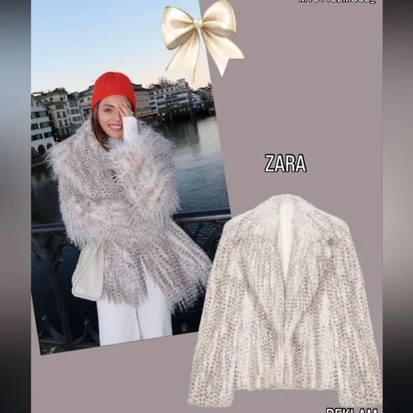 ZARA SHORT FAUX FUR COAT - Picture 13 of 16